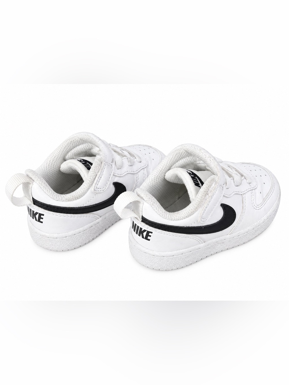 Nike White and Black Kids Low-Top Sneakers